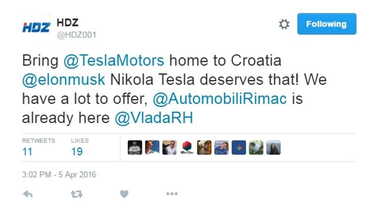 HDZ preko Twittera pozvao Elona Muska u Hrvatsku
