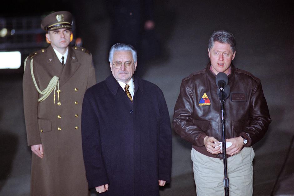 Zagreb: Američki predsjednik Bill Clinton prvi put posjetio Hrvatsku 13.01.1996. | Author: Siniša Hančić (PIXSELL)