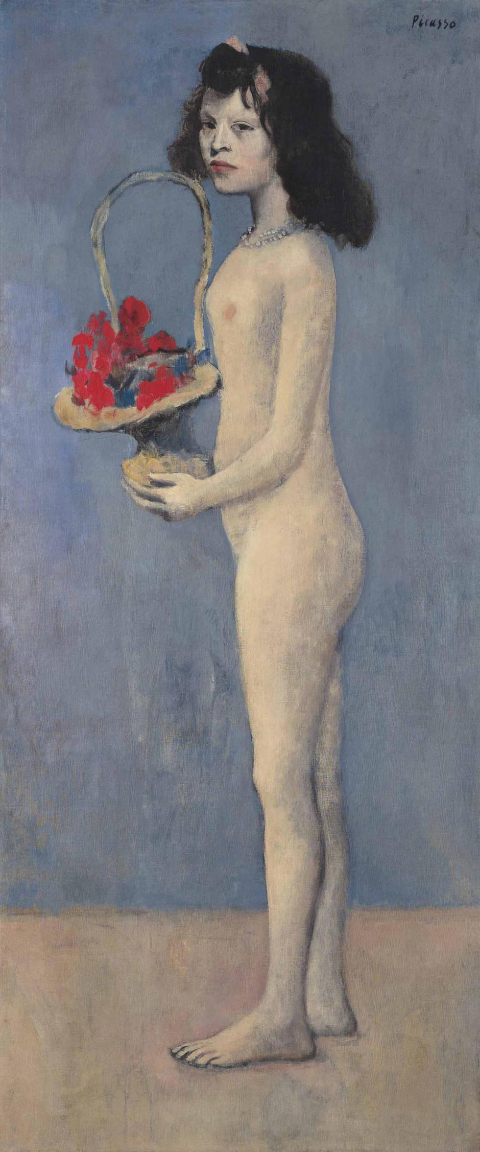 "Young Girl With a Flower Basket" Pabla Picassa | Author: Pablo Picasso/Screenshot