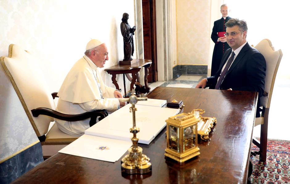 Papa Franjo, Andrej Plenković, 7. 10. 2017., Vatikan | Author: Lana Slivar Dominic/PIXSELL