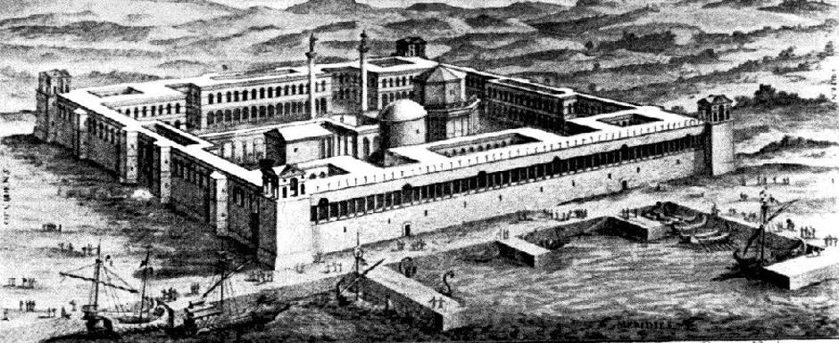 Dioklecijanova palača, rekonstrukcija iz 18. stoljeća | Author: Entwuerff einer historischen Architektur, Vienna 1721, Tafel X