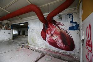 Mural pumpajućeg srca zagrebačkog umjetnika Lonca