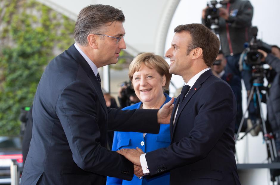 Emmanuel Macron, Angela Merkel i Andrej Plenković | Author: Michael Kappeler/DPA/PIXSELL