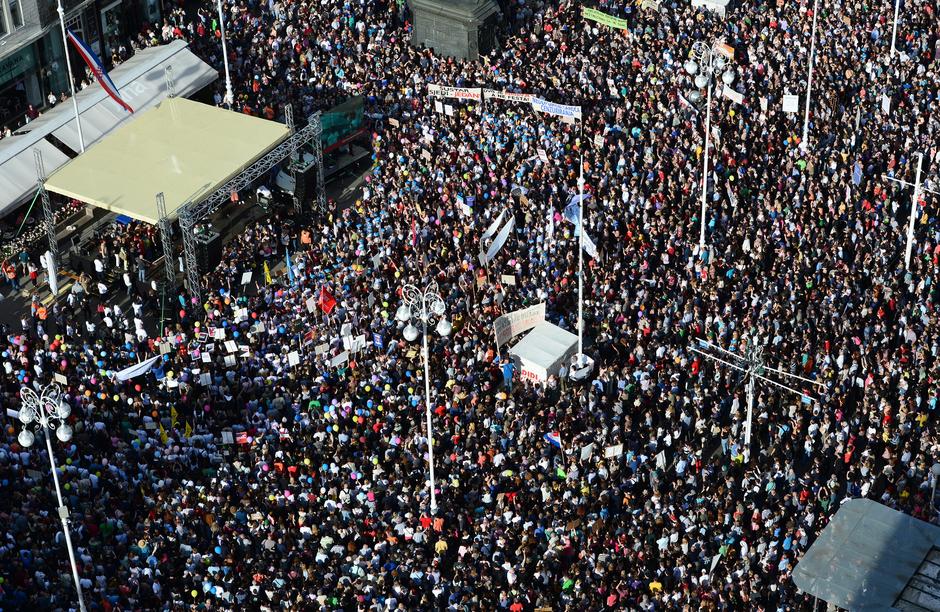 Prosvjed na trgu bana Jelačića | Author: Marko Prpić/PIXSELL