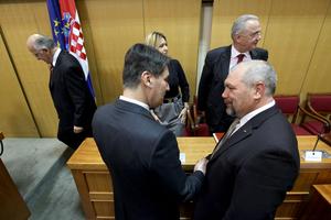 Silvano Hrelja i Zoran Milanović u Saboru