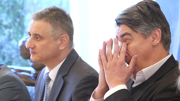 Tomislav Karamarko, Zoran Milanović, na sastanku kod predsjednice 2015.