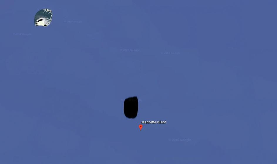Prikaz otoka Jeannette na Google Earthu