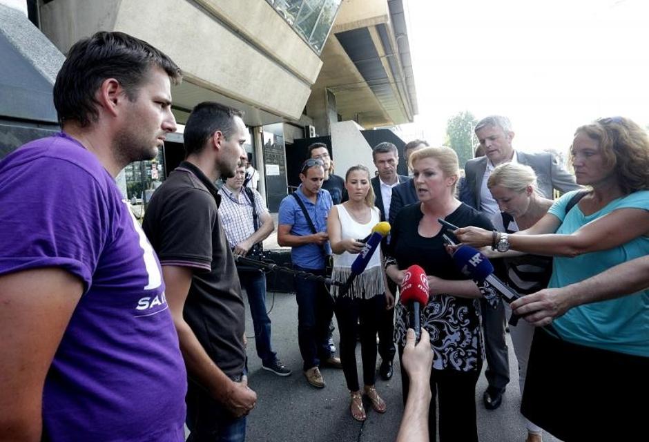 Kolinda Grabar Kitarović obišla braću Markić koji prosvjeduju ispred Ministarstva poljoprivrede | Author: Zarko Basic (PIXSELL)