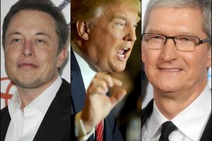 Elon Musk, Donald Trump i Tim Cook