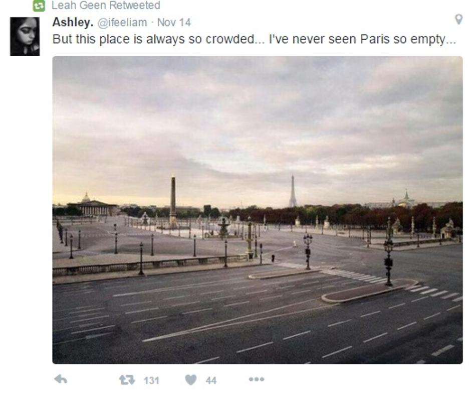 Lažna fotografija praznih ulica Pariza  | Author: Twitter/ Die Welt
