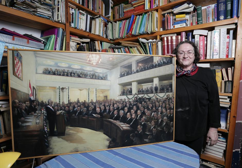 Jadranka Fatur sa slikom "Božićni ustav" | Author: Tomislav Miletić/PIXSELL