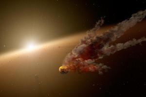 Ilustracija sudara asteroida s planetom veličine Zemlje